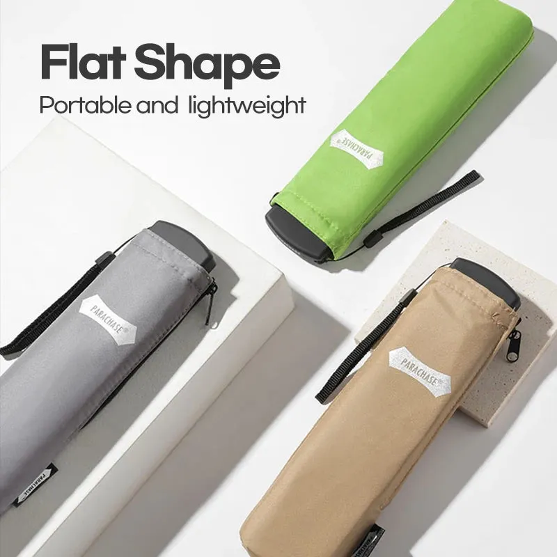 ☔ PARACHASE Ultra-Light 143g Flat Rain Umbrella – Compact, Windproof & Perfect for Travel! 🌦️✨