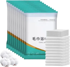 10 Pack Individual Compressed Bath Towels,Disposable Compressed Cotton Towel Portable Lightweight and Reusable for Traveling Hotel Hiking Camping Beach Swimming(Towel Bath Towels)