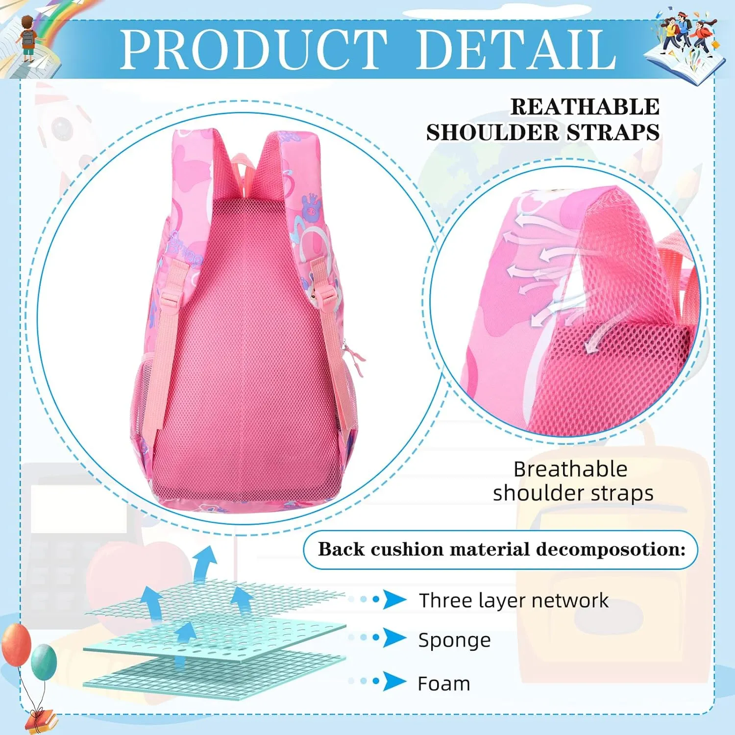12 Pcs 17 Inch School Backpack Bulk Student Backpack for Teens Boys Girls School Donation Charities (Sheep)