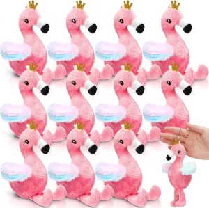 12 Pcs 6 Inch Mini Stuffed Flamingo Plush Bulk for Girl Flamingo Birthday Party Favors Flamingo Keychains Cute Pink Flamingo Stuffed Animal Toy Small Flamingo Ornament for Backpack Bag