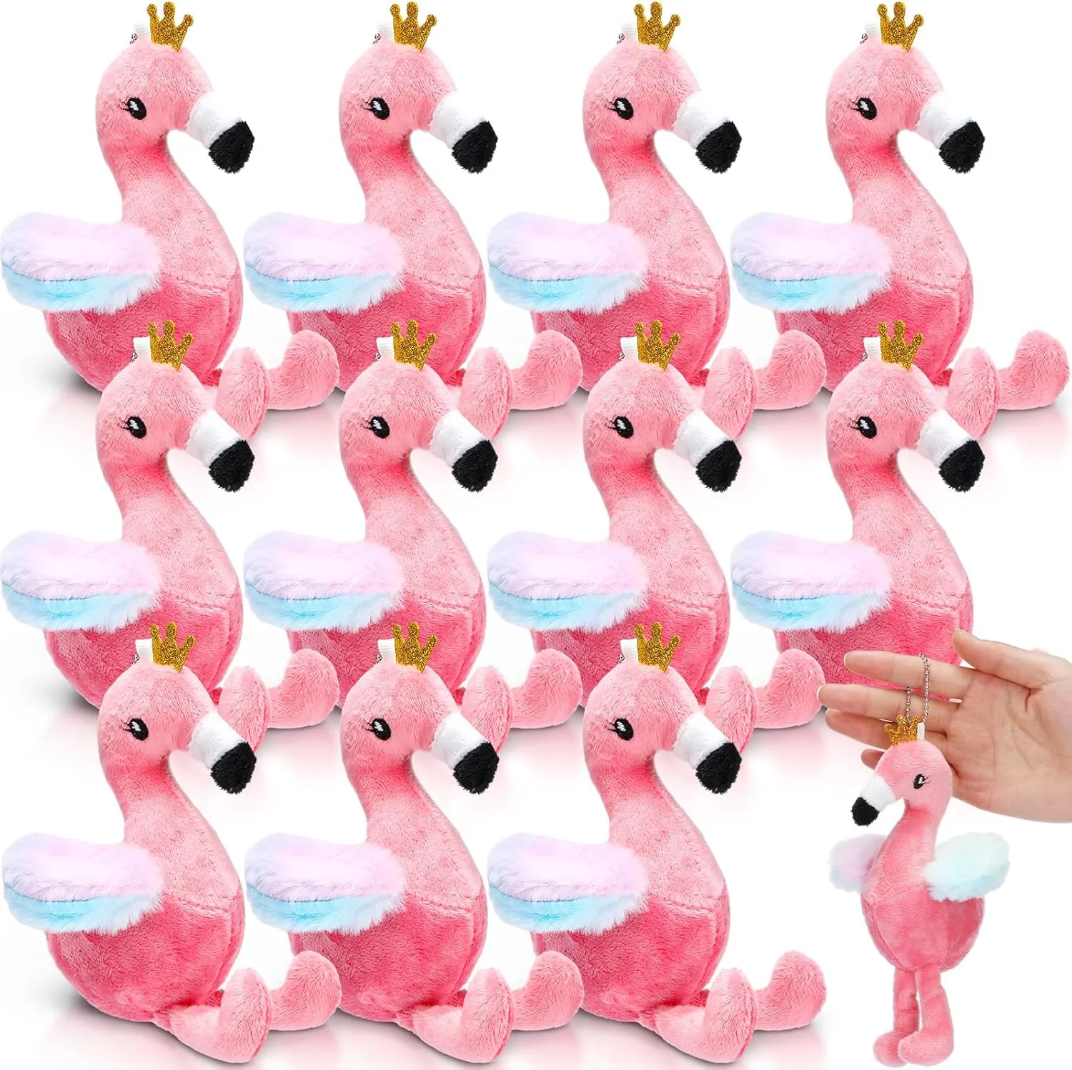 12 Pcs 6 Inch Mini Stuffed Flamingo Plush Bulk for Girl Flamingo Birthday Party Favors Flamingo Keychains Cute Pink Flamingo Stuffed Animal Toy Small Flamingo Ornament for Backpack Bag