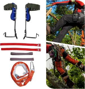 14.17 in Tree Climbing Spikes Set, Tree Climbing Gear Arborist with Safety Belt, Portable Trees Spikes Rock Climb Kit for Outdoor Jungle Survival Fruit Picking Hunting and Observation