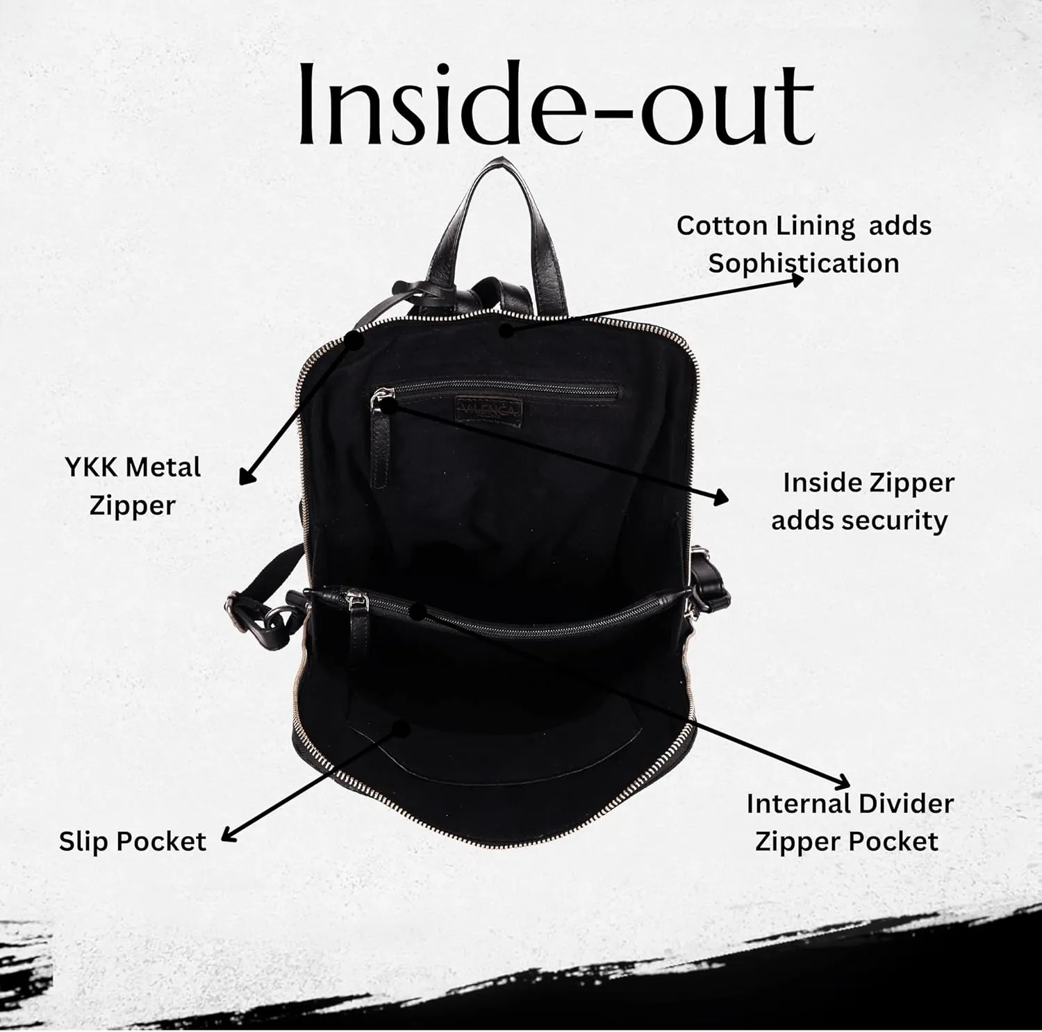 14.5 Inch Genuine Leather Backpack for Women and Men, Black Leather Backpack with Adjustable Shoulder Strap