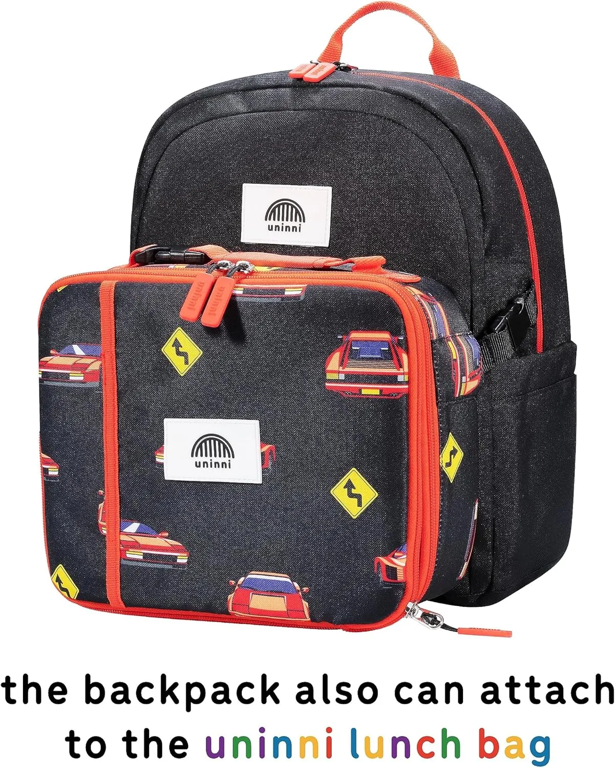 14" Kids Backpack for Girls and Boys Age 5-8 Years Old with Padded, and Adjustable Shoulder Straps - Race Car (Black/Red)