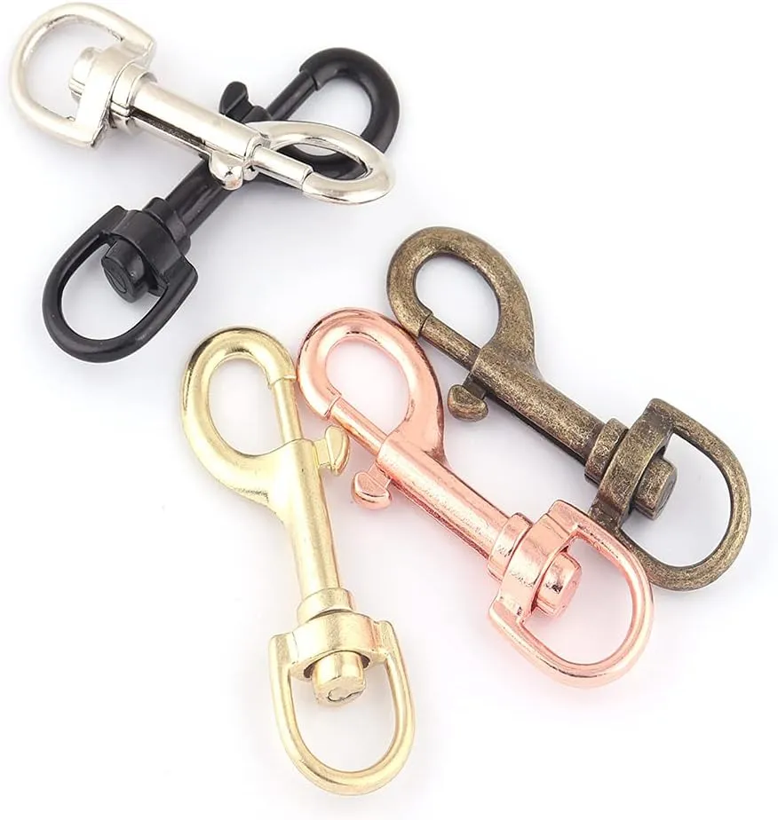 15mm Rose Gold Swivel Clasps Claw,Dog Collar Trigger Lobster Clasp Purse for Bag Handbag Webbing Hardware Key Ring Leather Craft (Light Gold 10pcs)