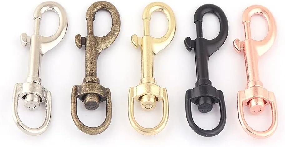 15mm Rose Gold Swivel Clasps Claw,Dog Collar Trigger Lobster Clasp Purse for Bag Handbag Webbing Hardware Key Ring Leather Craft (Light Gold 10pcs)