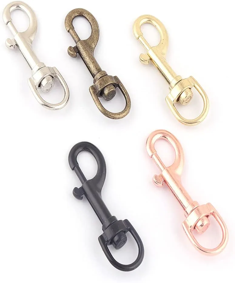 15mm Rose Gold Swivel Clasps Claw,Dog Collar Trigger Lobster Clasp Purse for Bag Handbag Webbing Hardware Key Ring Leather Craft (Light Gold 10pcs)