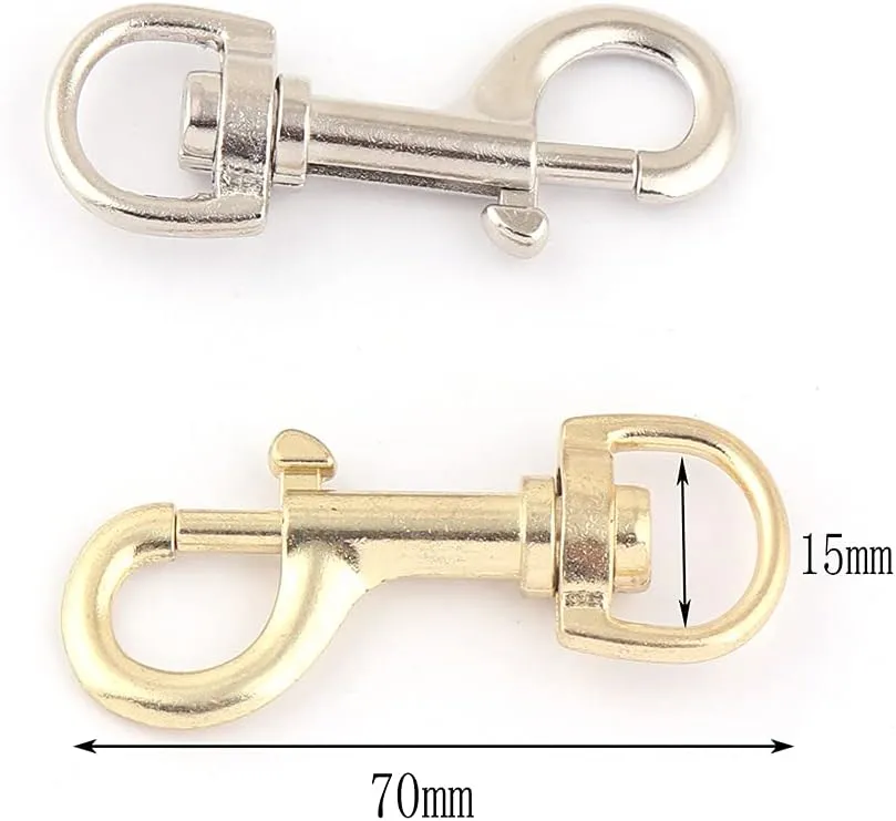 15mm Rose Gold Swivel Clasps Claw,Dog Collar Trigger Lobster Clasp Purse for Bag Handbag Webbing Hardware Key Ring Leather Craft (Light Gold 10pcs)
