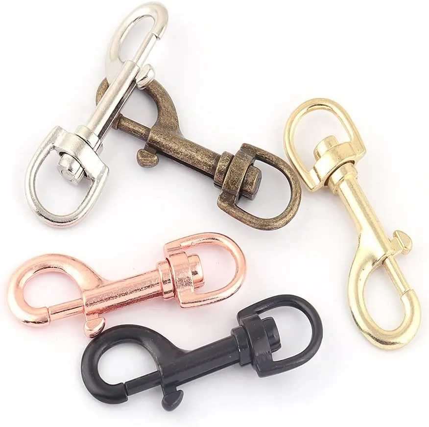 15mm Rose Gold Swivel Clasps Claw,Dog Collar Trigger Lobster Clasp Purse for Bag Handbag Webbing Hardware Key Ring Leather Craft (Light Gold 10pcs)