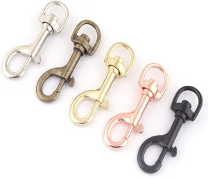15mm Rose Gold Swivel Clasps Claw,Dog Collar Trigger Lobster Clasp Purse for Bag Handbag Webbing Hardware Key Ring Leather Craft (Light Gold 10pcs)