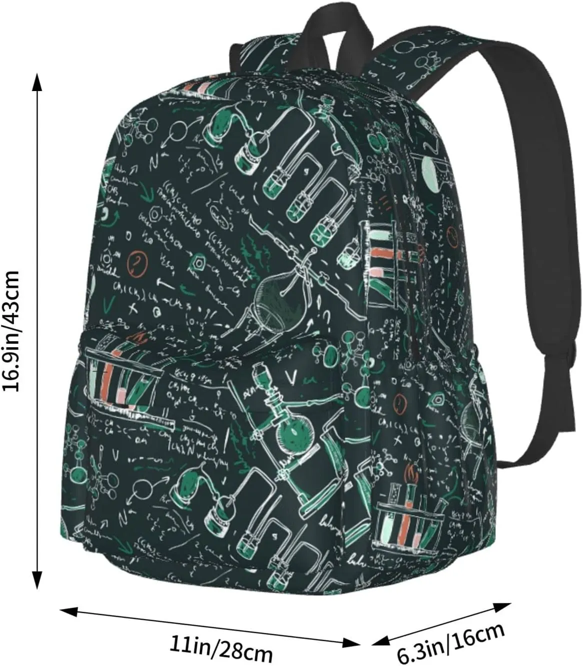 17 inch Backpack Old Chemistry Laboratory Laptop Backpack School Bookbag Shoulder Bag Casual Daypack