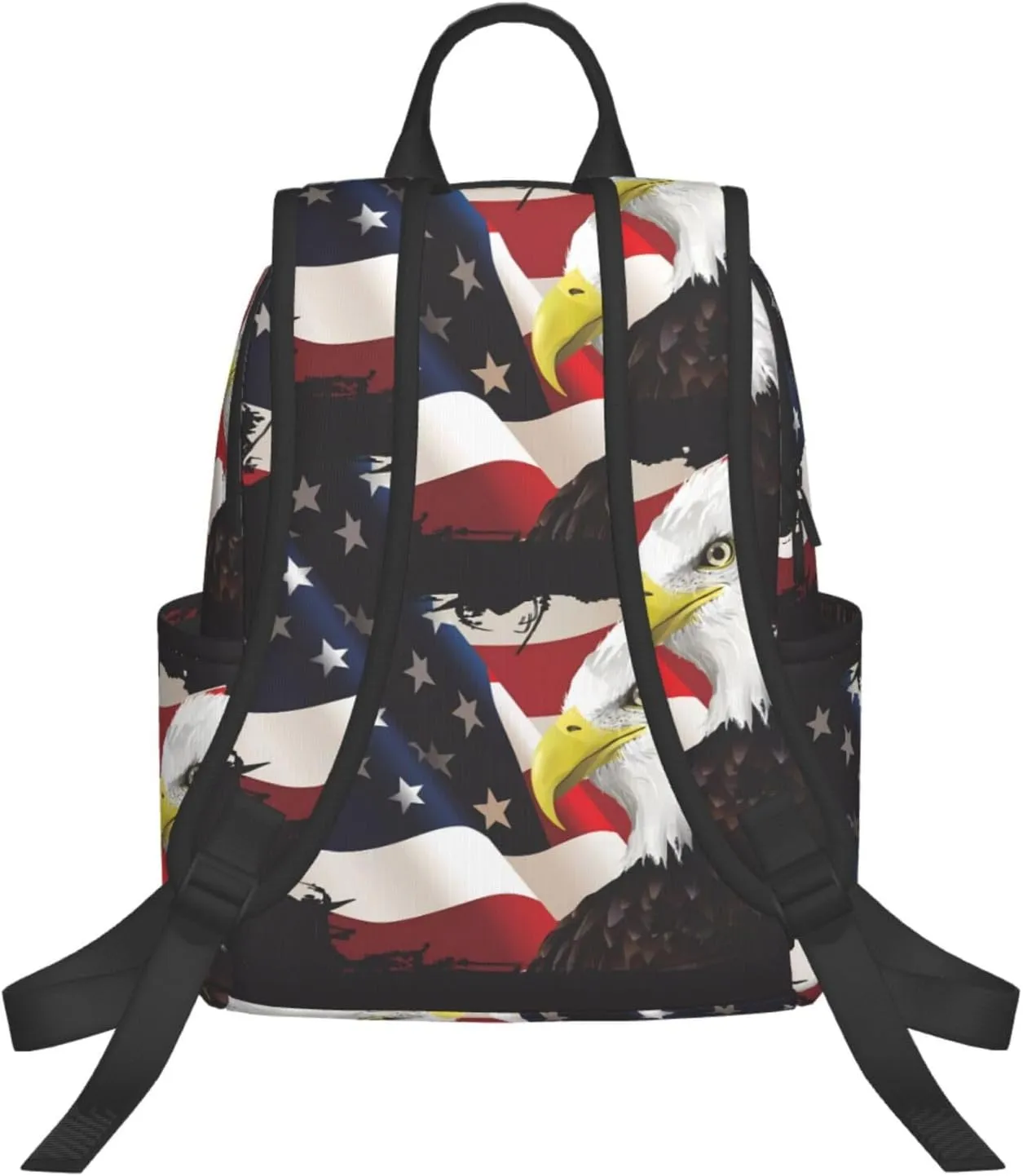 1776 American Independence Day American Flag Eagle Vintage American Flag Casual Backpacks Laptop Backpack Outdoor Travel Rucksack Sport Carry-On Daypack Lightweight Bag with Multi-Pockets