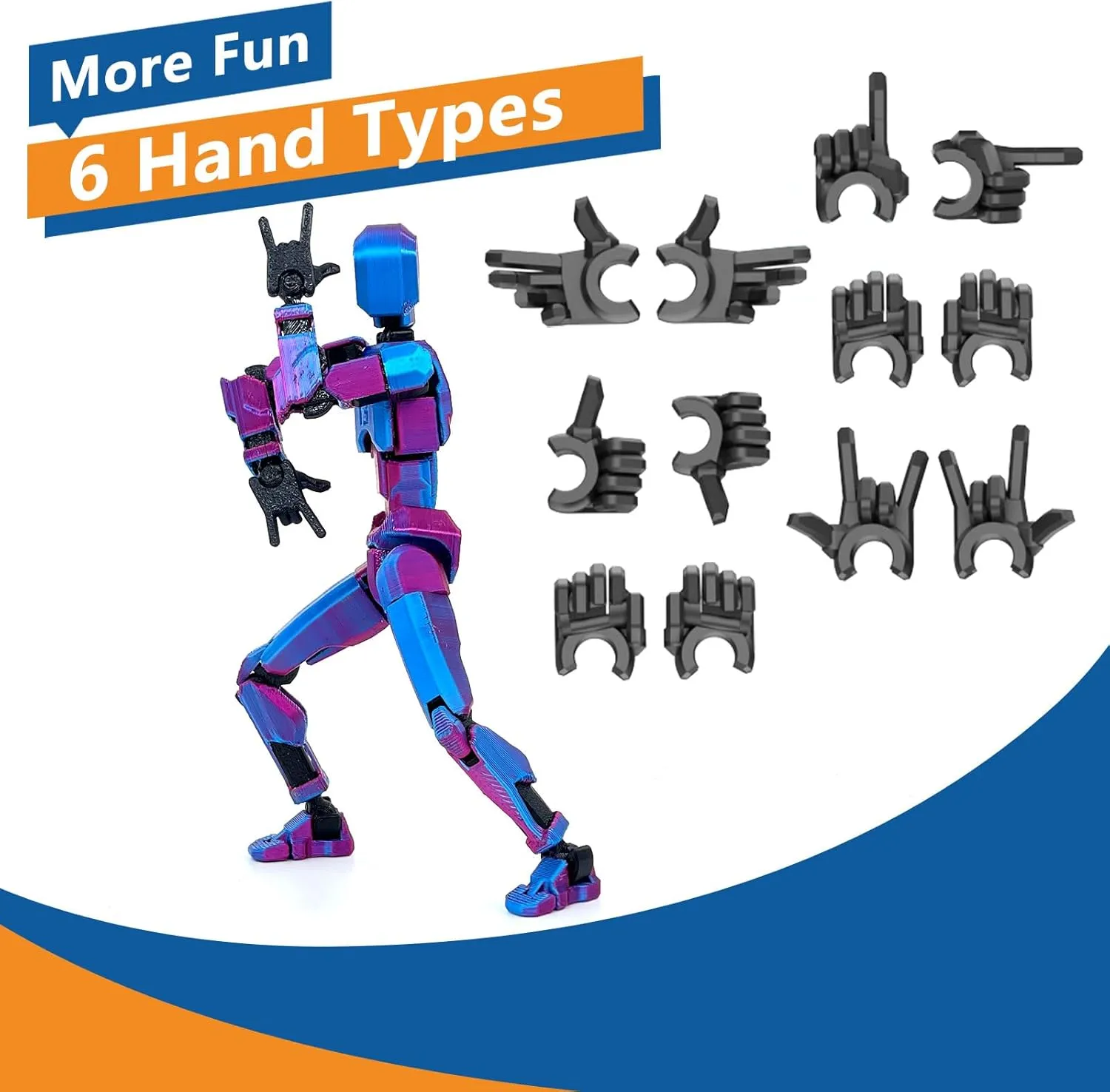 2-Pack Assembled Titan 13 Action Figure, T 3D Printed 13 Action Figure Set T Action Figure Dummy 13 Lucky 13, Desktop Decorations Game Gifts, (Laser G  Laser P)