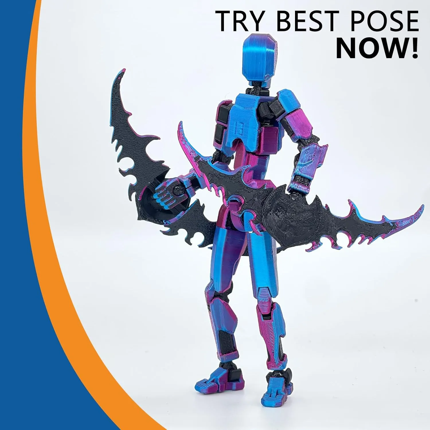 2-Pack Assembled Titan 13 Action Figure, T 3D Printed 13 Action Figure Set T Action Figure Dummy 13 Lucky 13, Desktop Decorations Game Gifts, (Laser G  Laser P)