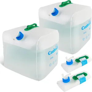 2 Pack Collapsible Water Container,5.3 Gallon Water Storage Jug with Spigot, BPA-Free Portable Water Cube for Outdoor Camping Hiking and Emergency Survival Kit (2 Pack)