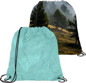 2 Pcs Topographic Map Drawstring Backpack Sports Gym Sack pack String Bag for Women Men