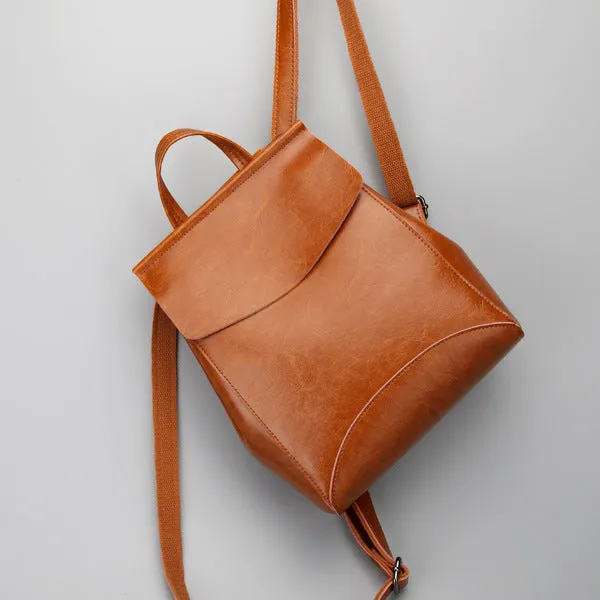 2021 Korean fashion leather shoulder bag lady all-match Leather Backpack simple retro handbags handbags wholesale