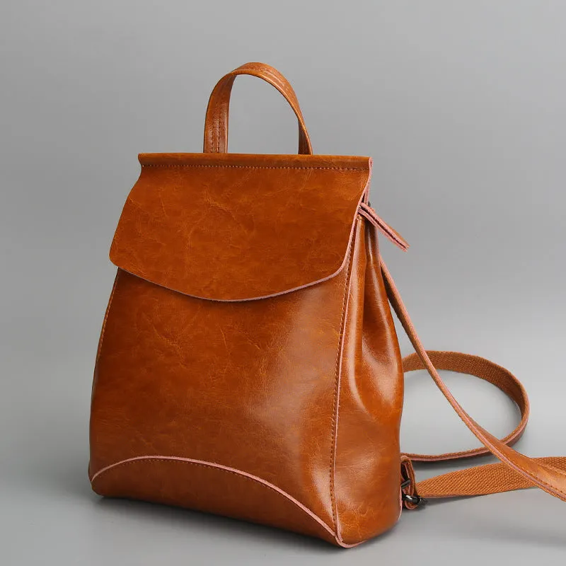 2021 Korean fashion leather shoulder bag lady all-match Leather Backpack simple retro handbags handbags wholesale