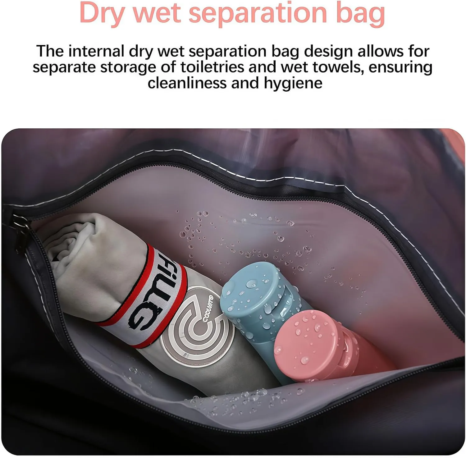 2025 New Pepepo Travel Bag with Wheels, Pepepo Large Travel Bag with Wheels, Expandable Foldable Duffle Bags, Dry and Wet Separation (LIGHT PURPLE)