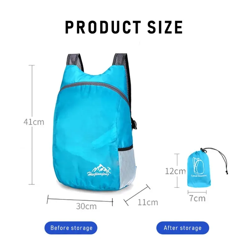 20L Lightweight Foldable Backpack - Outdoor Camping Hiking Travel Daypack Sport Bag