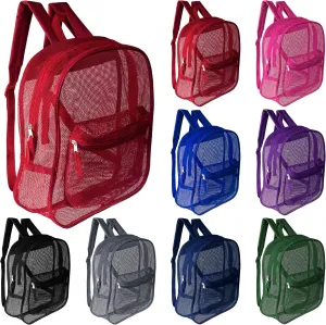 24-Pack 19" Mesh Backpacks for Kids - Bookbags in Bulk for Elementary, Middle, and High School Students, 8 Assorted Colors