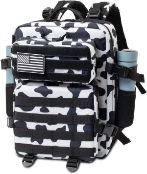 25L Small Military Tactical Backpacks For Men Camping Hiking Trekking Daypack With Bottle Pouch Bug Out Bag Lage MOLLE DayPack - 25L Cow Print Backpack