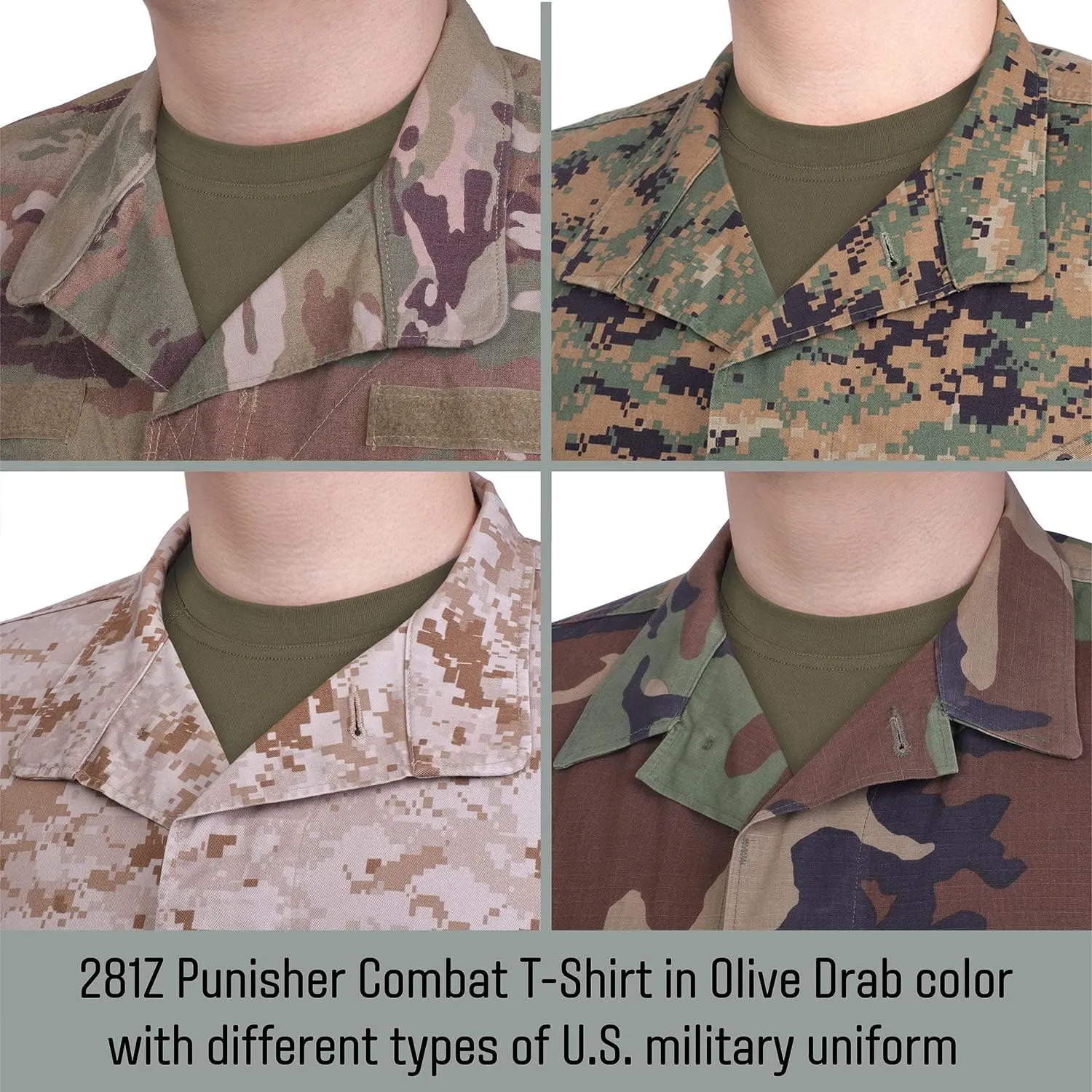 281Z Military Stretch Cotton Underwear T-Shirt - Tactical Hiking Outdoor - Punisher Combat Line