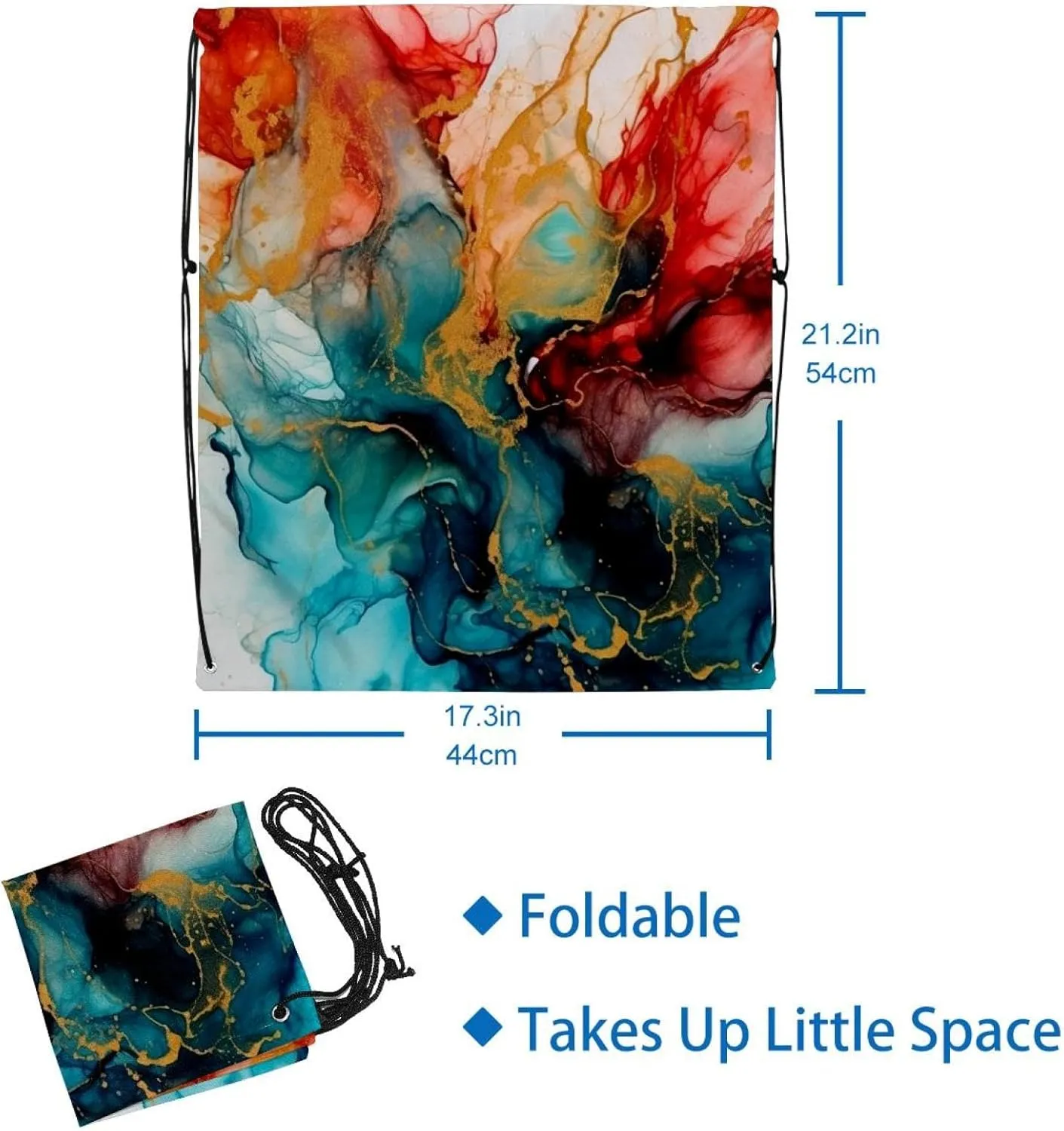 2PCS Marble Drawstring Bags Drawstring Gym Bag