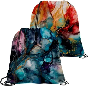 2PCS Marble Drawstring Bags Drawstring Gym Bag