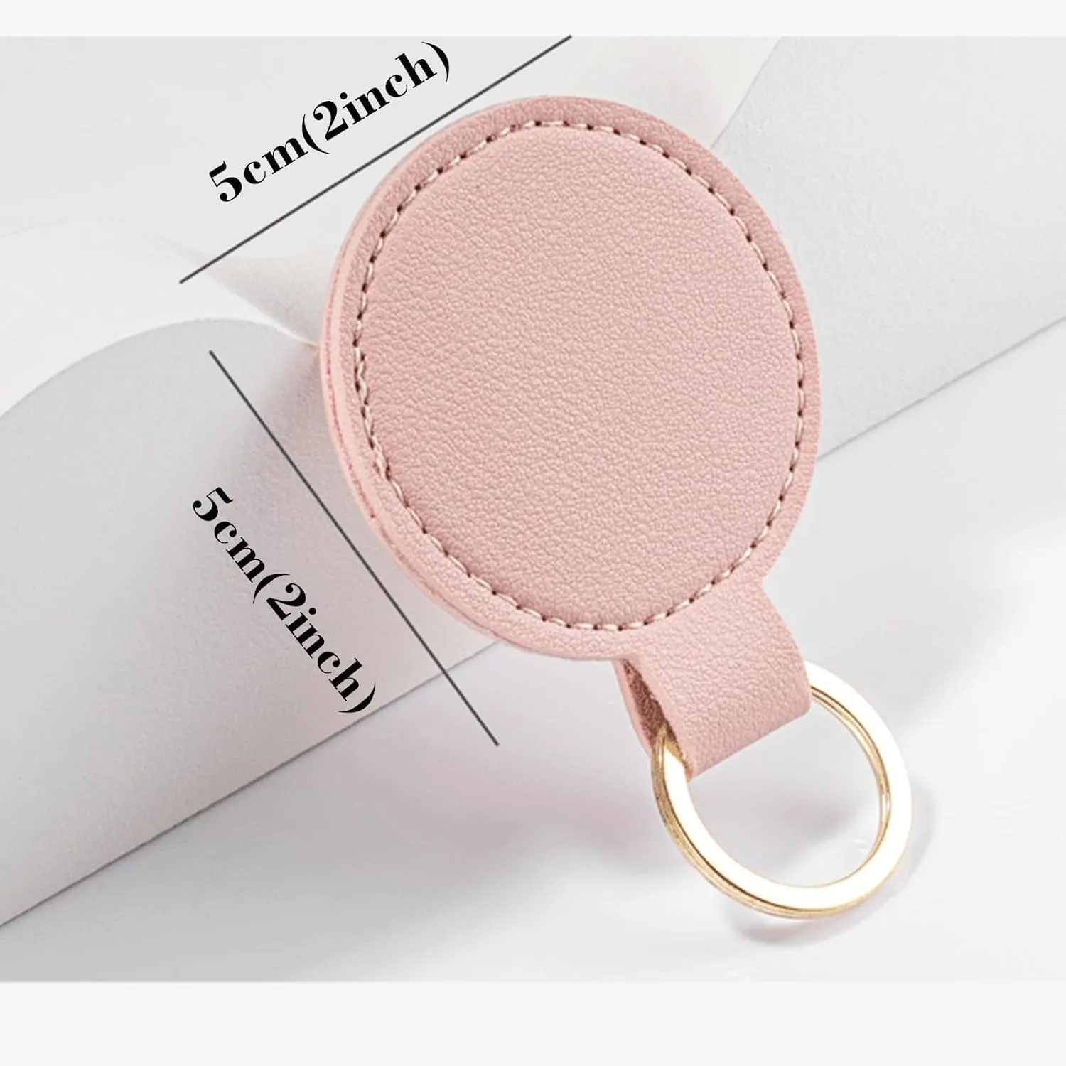 2pcs Personalised Leather Keychain Custom Keychain Personalised Round Keychain for Men and Women