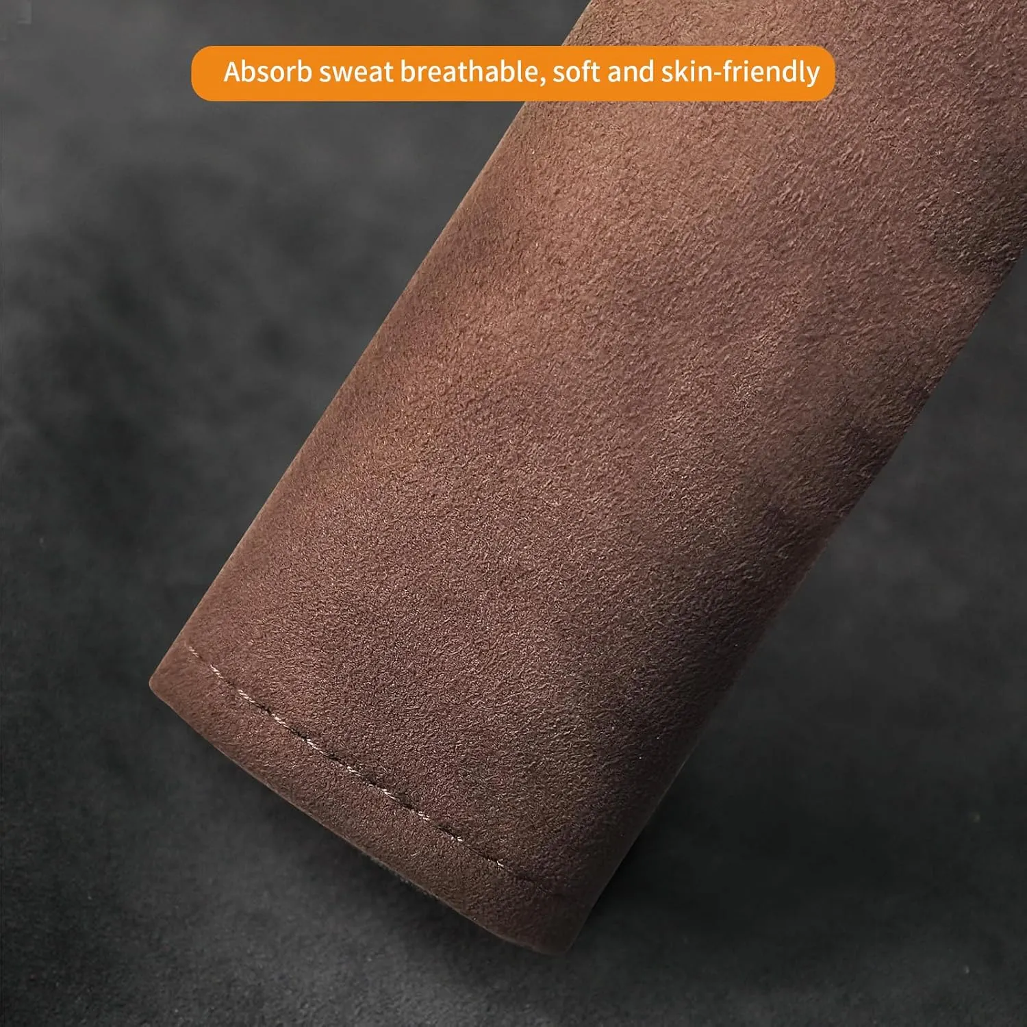 2PCS Suede Universal Car Seat Belt Shoulder Protector Pad,Handbags, Backpacks, Child Straps Protect Your Shoulders and Neck for Adults and Children 11.8in Brown
