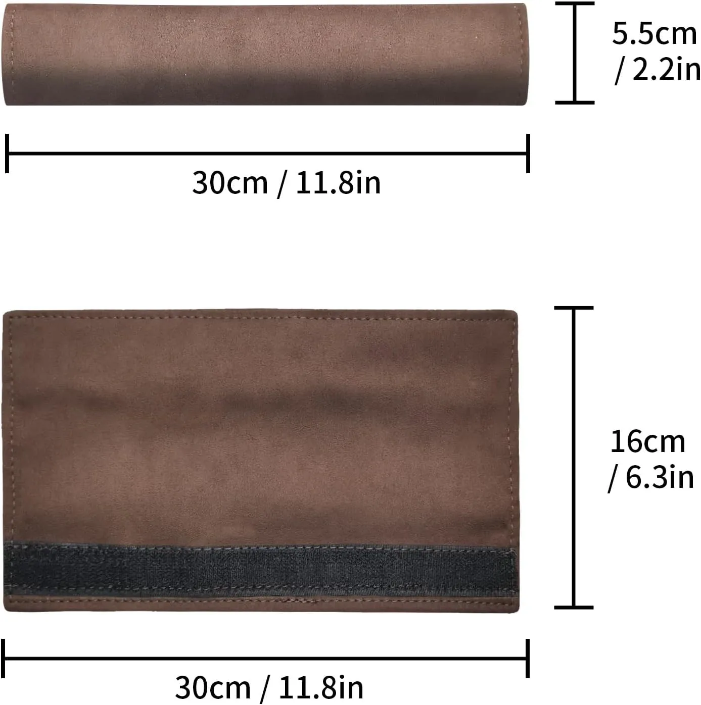 2PCS Suede Universal Car Seat Belt Shoulder Protector Pad,Handbags, Backpacks, Child Straps Protect Your Shoulders and Neck for Adults and Children 11.8in Brown
