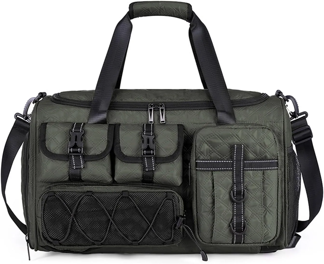 3 in 1 Sports Gym Bag for Women Crossbody Shoulder Bag Men Backpack Weekender Overnight Travel Flight-Approved Duffle Bags with Shoe Compartment & Dry Wet Separation Tote Handbags Green
