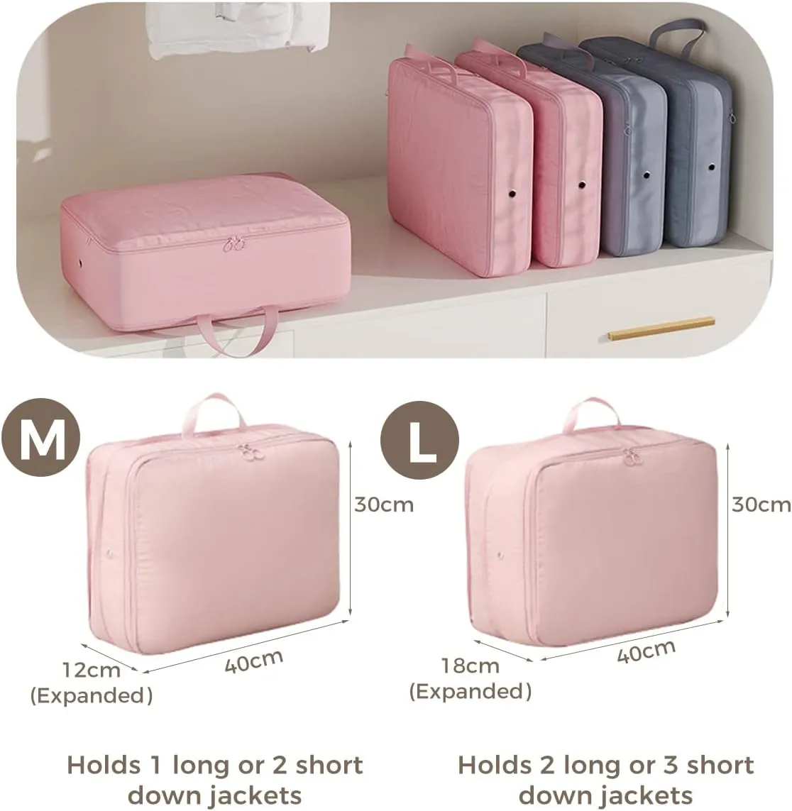 3 PCS Compression Packing Cubes for Suitcase Travel Luggage Organizer Bags Set Packing Organizers Compression Suitcase Bag Travel Essential Bag