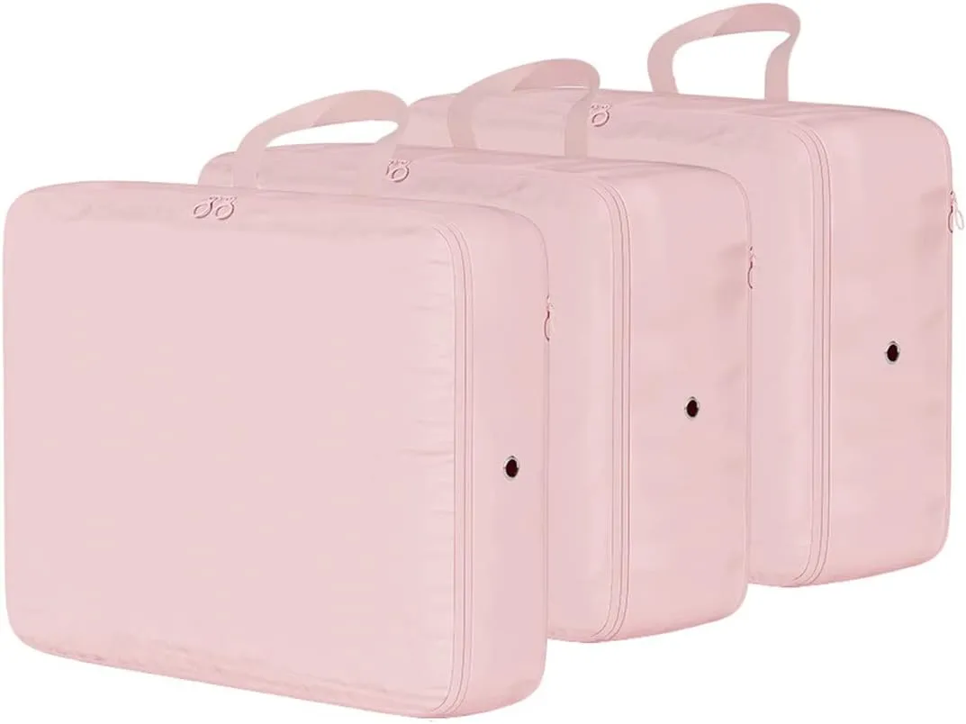 3 PCS Compression Packing Cubes for Suitcase Travel Luggage Organizer Bags Set Packing Organizers Compression Suitcase Bag Travel Essential Bag