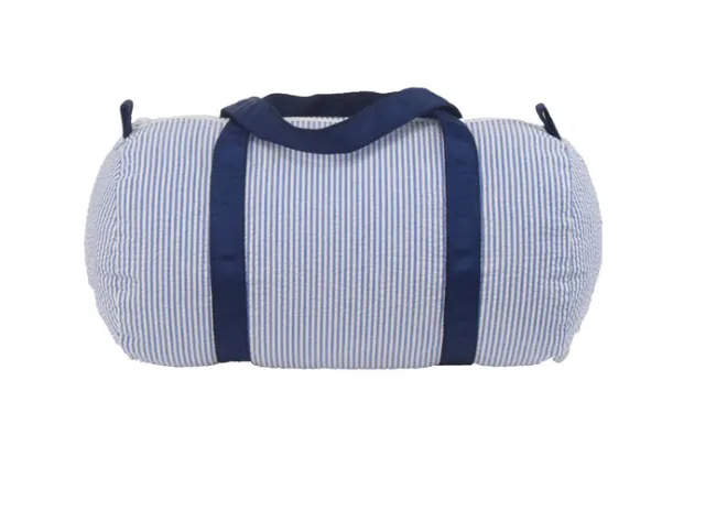 3023 Navy Seersucker BABY Duffel