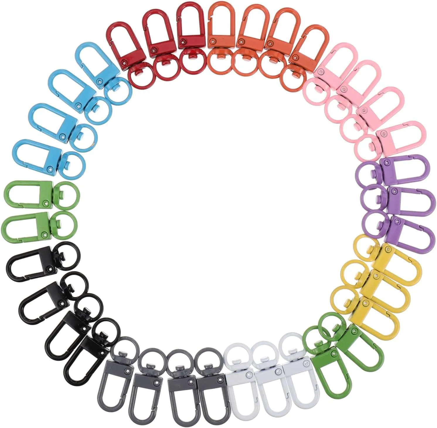 36Pcs Keychain DIY Key Ring Accessories for Bags and Handbags Rotating Design Lightweight and Durable Alloy for Organization