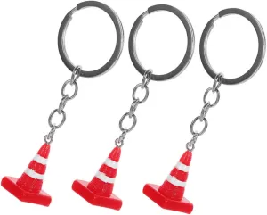 3pcs Mini Traffic Cone Keychains Key Pendants for Handbags and Backpacks Chic Construction Theme Party Favors present for Holidays and Special Occasions
