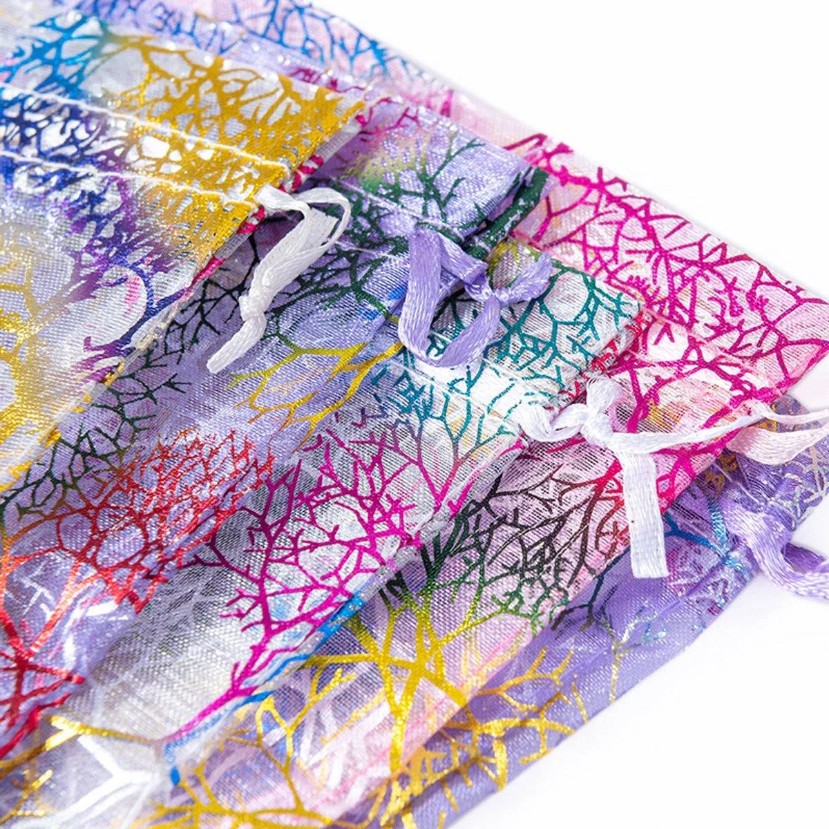 4 Colors Mixed 25PCS organza Bundle Pocket Gift Yarn Bag