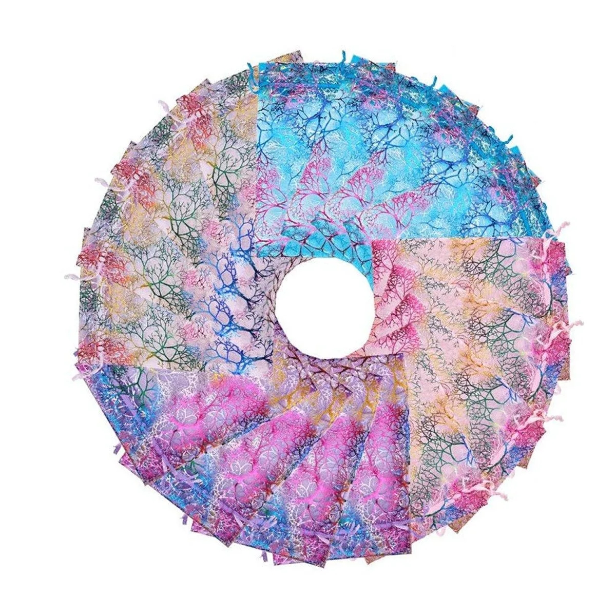 4 Colors Mixed 25PCS organza Bundle Pocket Gift Yarn Bag
