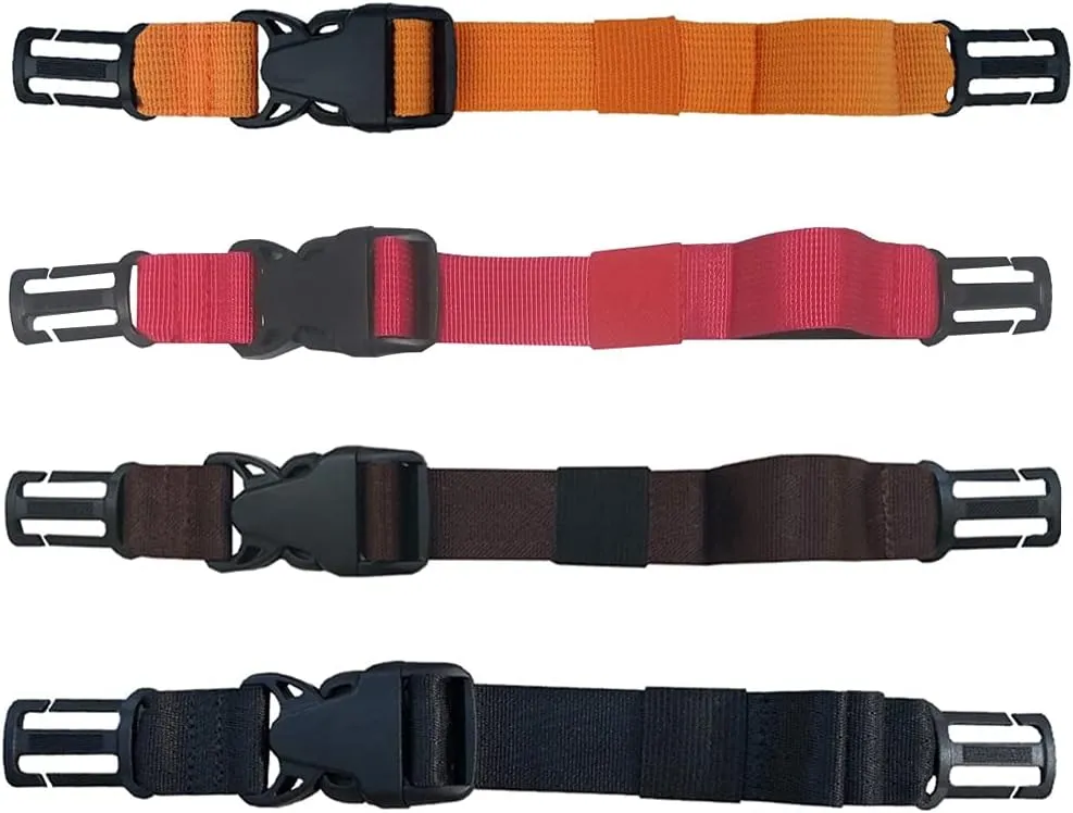 4 Pack Backpack Chest Strap Heavy Duty Adjustable Backpack Sternum Strap Chest Belt Suitable for Webbing on The Backpack up to1in.(Black/Brown/Red/Orange)