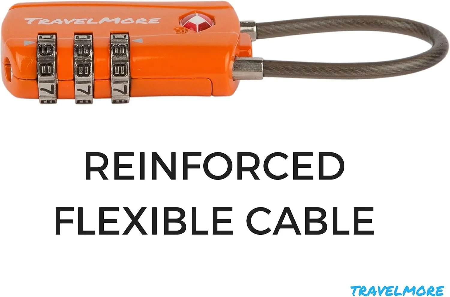 4 Pack TSA Approved Travel Combination Cable Luggage Locks for Suitcases & Backpacks - Orange