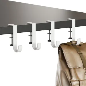 4 Pcs Purse Hanger Hook for Table Stand up Desk Store Clamp On Office Tables Handbag Hangers Backpack Rack Hooks for Hanging Bags