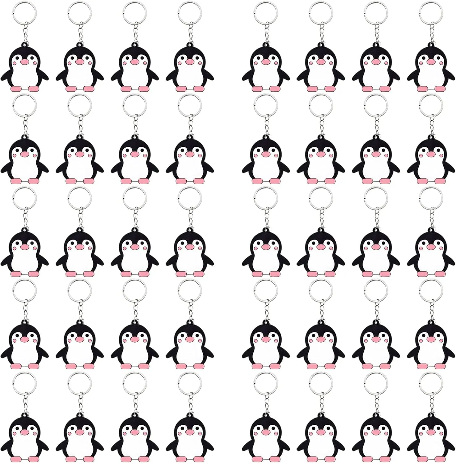 40 Pack Penguin Keyring Pack Party Favor for Penguin Lover, Guest Return Gift, Animal Themed Party, Baby Shower, Birthday