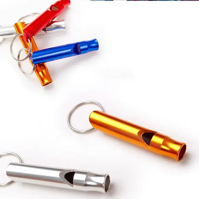 5 pcs Extra Loud Aluminum Emergency Whistle with Keychain Safety Survival Whistle Camping Whistles for Women Defense Hiking Alarm, for Camping Outdoors Sports and Emergency Situations,Multicolo