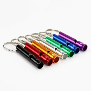 5 pcs Extra Loud Aluminum Emergency Whistle with Keychain Safety Survival Whistle Camping Whistles for Women Defense Hiking Alarm, for Camping Outdoors Sports and Emergency Situations,Multicolo