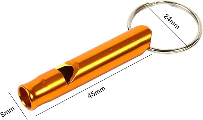 5 pcs Extra Loud Aluminum Emergency Whistle with Keychain Safety Survival Whistle Camping Whistles for Women Defense Hiking Alarm, for Camping Outdoors Sports and Emergency Situations,Multicolo