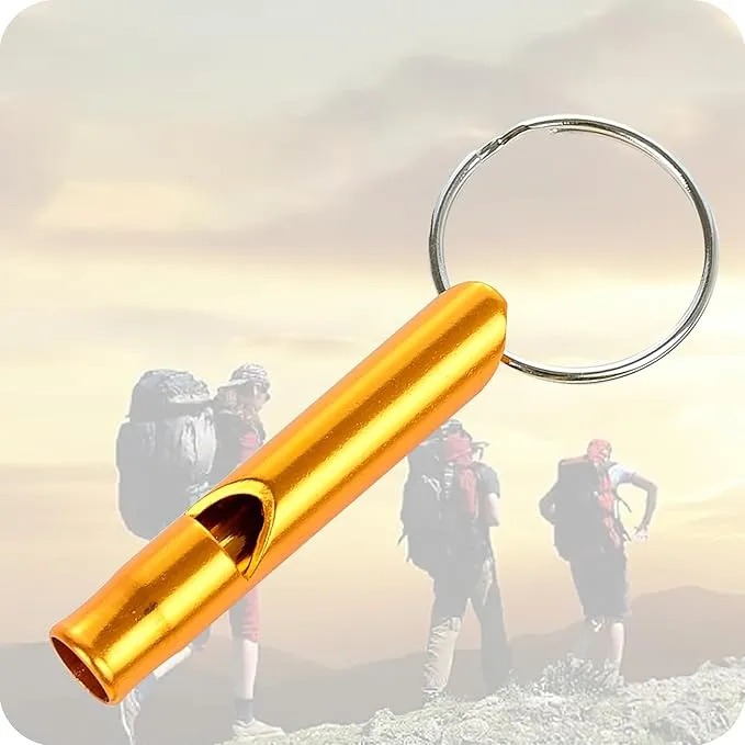 5 pcs Extra Loud Aluminum Emergency Whistle with Keychain Safety Survival Whistle Camping Whistles for Women Defense Hiking Alarm, for Camping Outdoors Sports and Emergency Situations,Multicolo