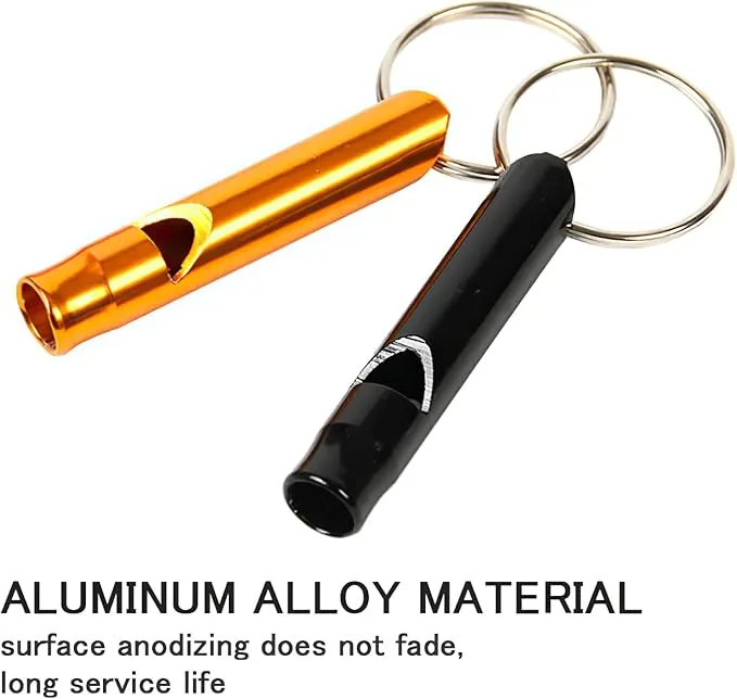 5 pcs Extra Loud Aluminum Emergency Whistle with Keychain Safety Survival Whistle Camping Whistles for Women Defense Hiking Alarm, for Camping Outdoors Sports and Emergency Situations,Multicolo