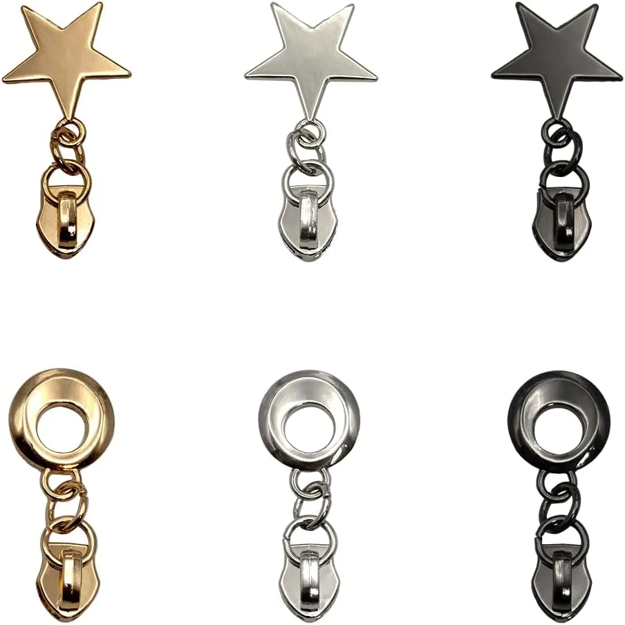 #5 Zipper Sliders Zipper Pull Model-004&005 Multiple Color 30pcs- Heavy Duty Brass Pulls for Nylon Coil Zippers Replacement, Luxury Bag Hardware, Luggage & DIY Craft Supplies